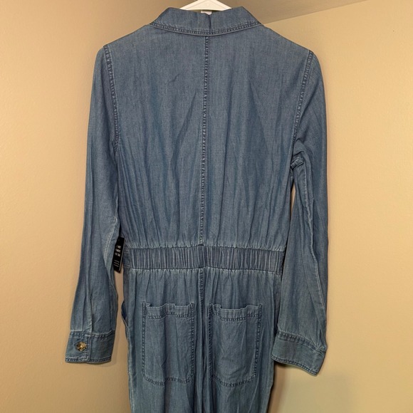 Express Denim Jumpsuit Small Button Down‎ Long Sleeve Casual Romper New NWT - Picture 5 of 7